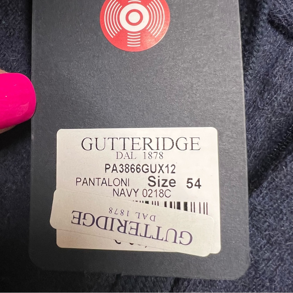 Gutteridge Men's Pure Wool Drawstring Trousers Navy Size IT 54 (US 38) NWT - Picture 5 of 14